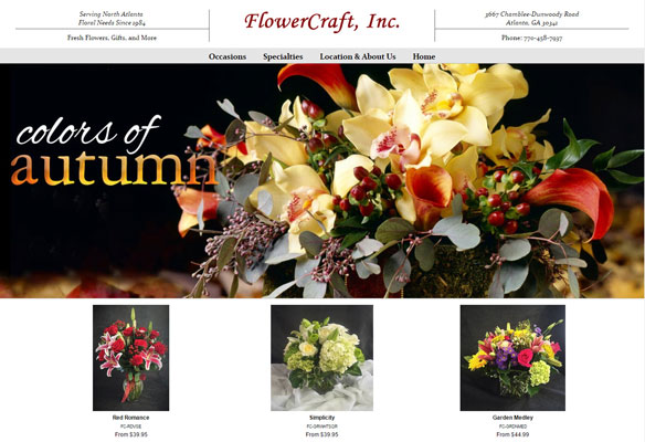 Original florist website design by Media99