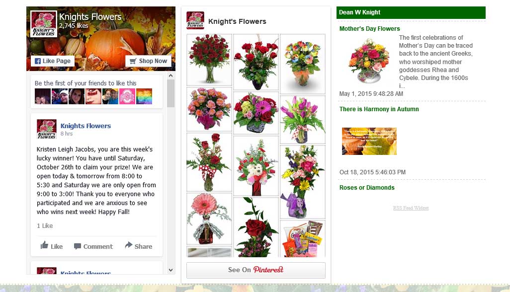 Social Media integration with your florist website is easy with Media99.