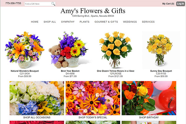 Original florist website design by Media99
