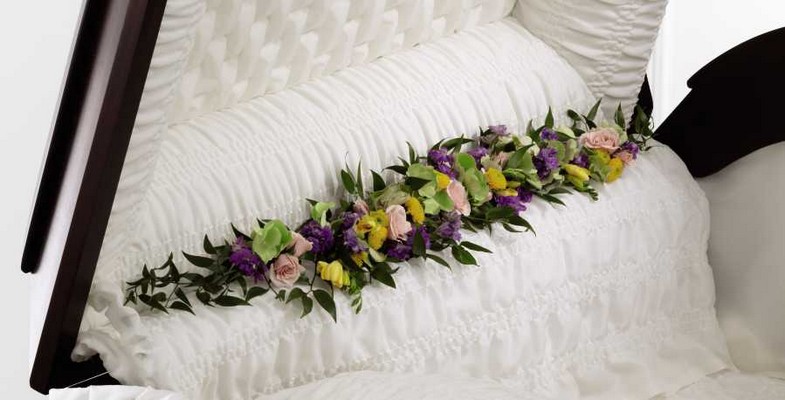 The FTD Trail of Flowers(tm) Casket Adornment