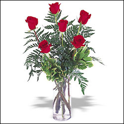Rose 6 Stem Bouquet with Vase