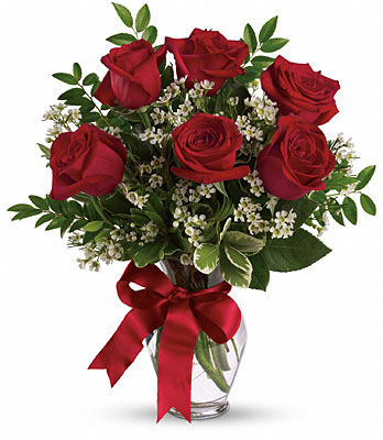 Thoughts of You Bouquet with Red Roses - Deluxe