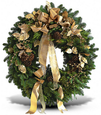 Golden Evergreen Wreath