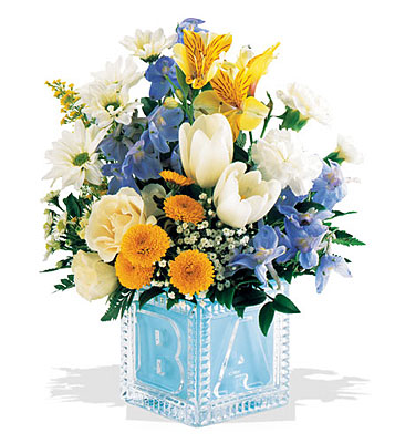 Teleflora's Crystal Baby Block (Boy)