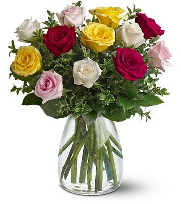 A Dozen Mixed Roses